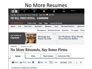 No More Resumes
 