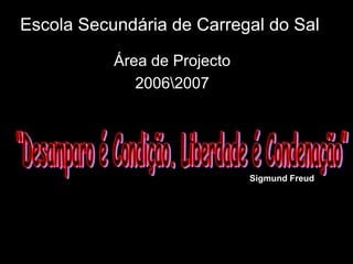 Escola Secundária de Carregal do Sal

           Área de Projecto
              20062007




                              Sigmund Freud




                                              1
 