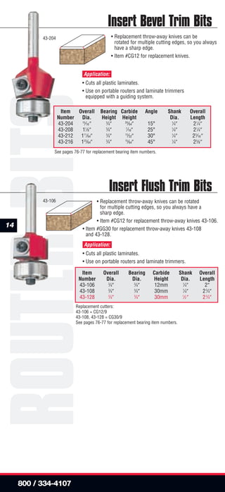 Freud Precision Router Bits | PDF