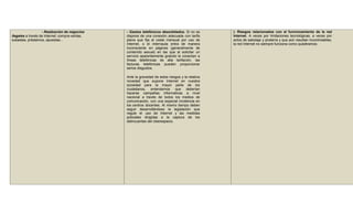 - Realización de negocios
ilegales a través de Internet: compra-ventas,
subastas, préstamos, apuestas...
- Gastos telefónicos desorbitados. Si no se
dispone de una conexión adecuada con tarifa
plana que fije el coste mensual por uso de
Internet, o el internauta entra de manera
inconsciente en páginas (generalmente de
contenido sexual) en las que al solicitar un
servicio aparentemente gratuito le conectan a
líneas telefónicas de alta tarifación, las
facturas telefónicas pueden proporcionar
serios disgustos.
Ante la gravedad de estos riesgos y la relativa
novedad que supone Internet en nuestra
sociedad para la mayor parte de los
ciudadanos, entendemos que deberían
hacerse campañas informativas a nivel
nacional a través de todos los medios de
comunicación, con una especial incidencia en
los centros docentes. Al mismo tiempo deben
seguir desarrollándose la legislación que
regule el uso de Internet y las medidas
policiales dirigidas a la captura de los
delincuentes del ciberespacio.
|- Riesgos relacionados con el funcionamiento de la red
Internet. A veces por limitaciones tecnológicas, a veces por
actos de sabotaje y piratería y que aún resultan incontrolables,
la red Internet no siempre funciona como quisiéramos:
 