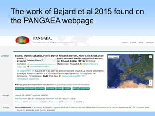 The work of Bajard et al 2015 found on
the PANGAEA webpage
 