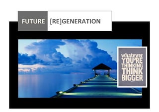  
	
  
	
  
	
  
	
  

FUTURE	
  	
  	
  [RE]GENERATION	
  
	
  

	
  	
  	
  	
  	
  	
  	
  	
  	
  	
  	
  	
  	
  	
  	
  	
  	
  	
  	
  	
  

 