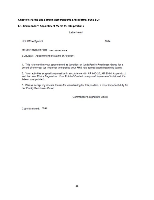 Sample Frg Appointment Letter Sample Frg Appointment Letter