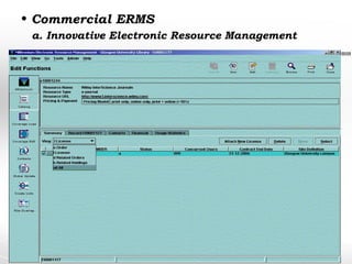 a. Innovative Electronic Resource Management Commercial ERMS 