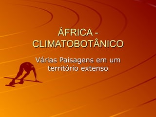 ÁFRICA -
CLIMATOBOTÂNICO
Várias Paisagens em um
   território extenso
 