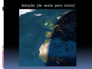 Rotação (de oeste para leste)
 