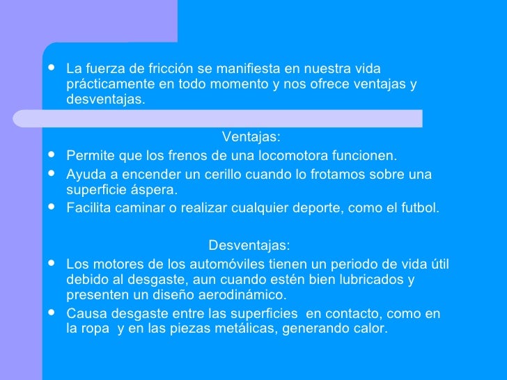 Fricción o rozamiento e impulso y cantidad de