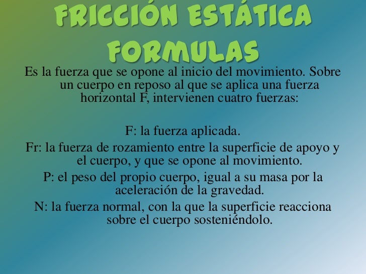 Friccion estatica y dinamica