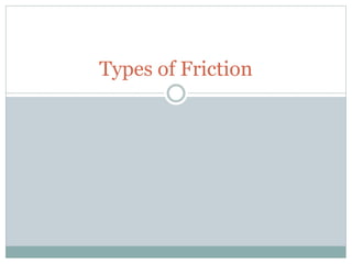 Types of Friction
 