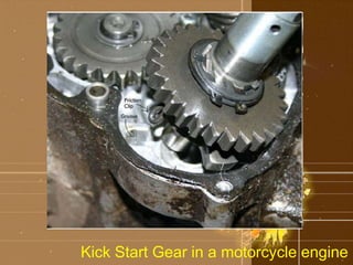 Kick Start Gear in a motorcycle engine 
 