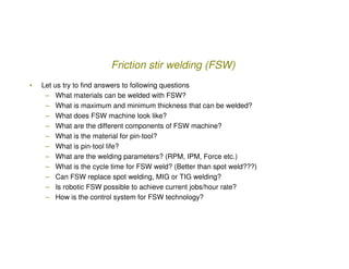 Friction Stir Welding | PDF