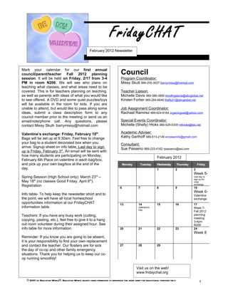 Fridaychat february 2012 newsletter