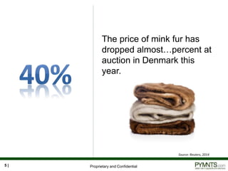 Proprietary and Confidential
The price of mink fur has
dropped almost…percent at
auction in Denmark this year.
5 |
Source: Reuters, 2014
 