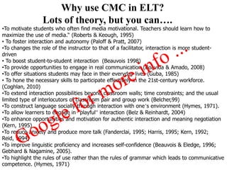 ExcitingEndless  possibilitiesHolistic learningScaffolding Access to informationKnowledge building UnlimitedMeaningful, motivating, engagingConfidence  boostingMotivationalConnectedemPOWERingBreaking limitsKnowledge  sharingNegotiation Facilitating Unpredictability Social interactionActive participationFilteringAdaptingBuilding knowledge
