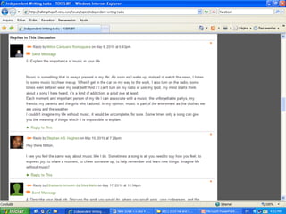 Conversation evolves and flows – students build, share knowledge!St can speak and send txt msg