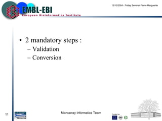 2 mandatory steps : Validation Conversion 