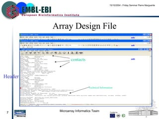 Array Design File adh adr adc Header contacts Technical Information   