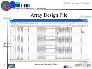 Array Design File adr adc Reporters Features Feature  /Reporter 