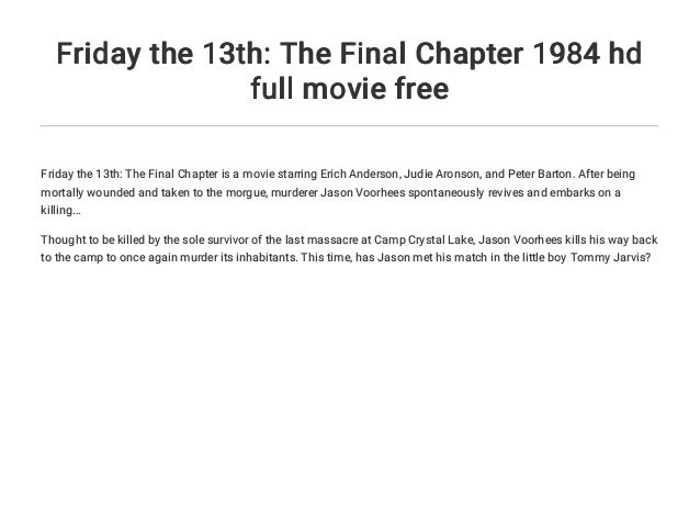 friday the 13th full movie free