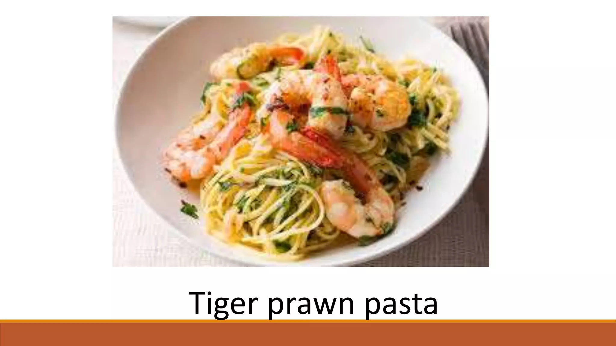 Tiger prawn pasta