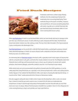 Fried duck recipes