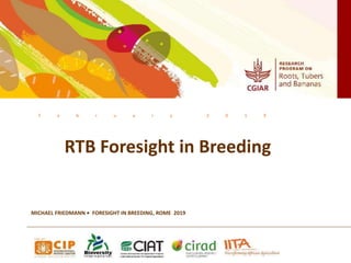 F e b r u a r y 2 0 1 9
RTB Foresight in Breeding
MICHAEL FRIEDMANN • FORESIGHT IN BREEDING, ROME 2019
 