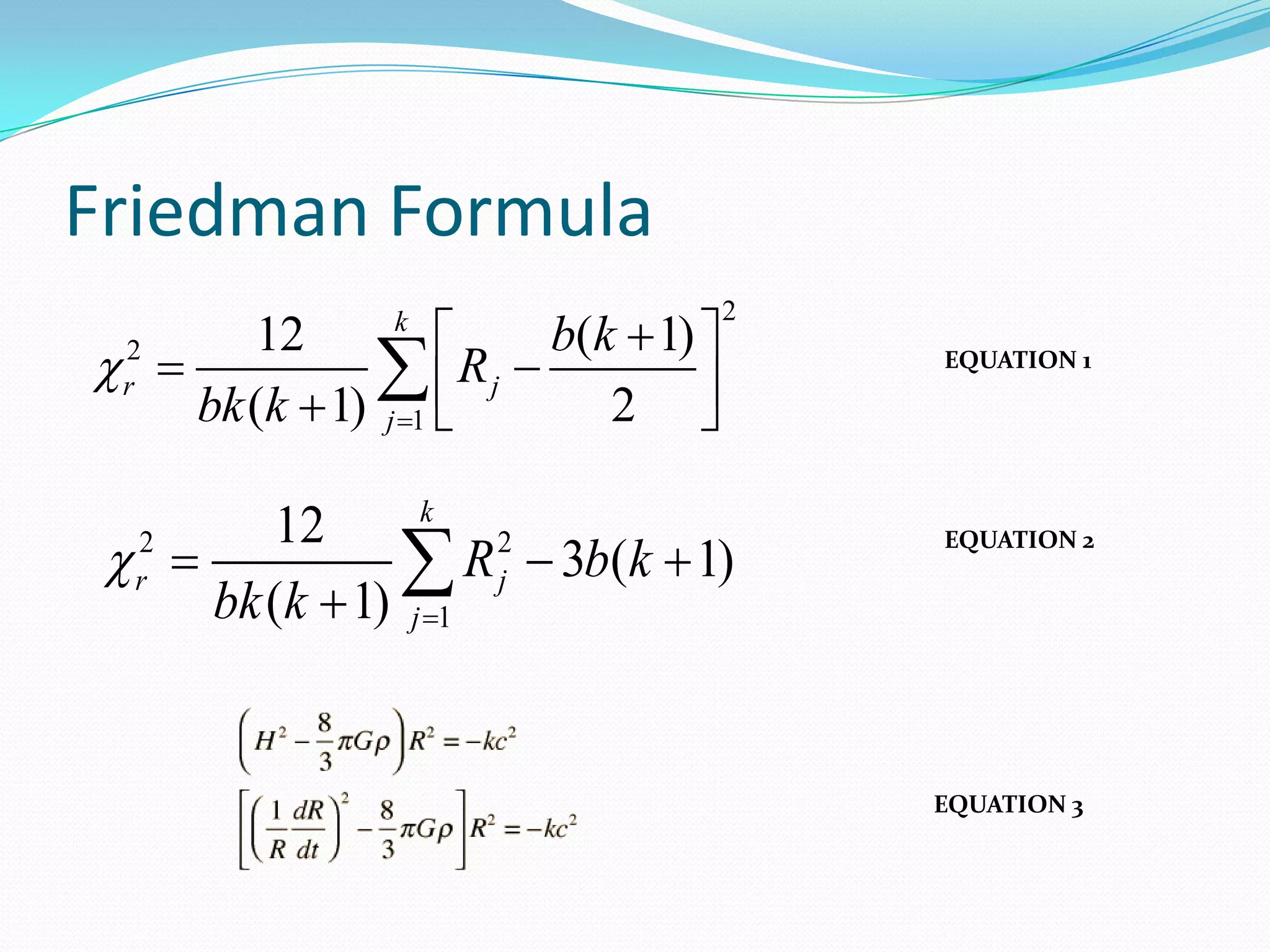 Friedman two way analysis of variance by | PPTX