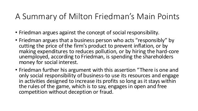 Friedman Vs Carroll Social Responsibility And Ethics In Strategic Ma