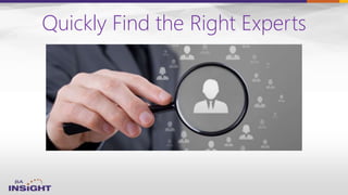 Quickly Find the Right Experts
 