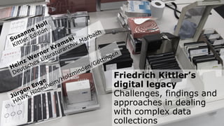 Friedrich Kittler’s
digital legacy
Challenges, findings and
approaches in dealing
with complex data
collections
 