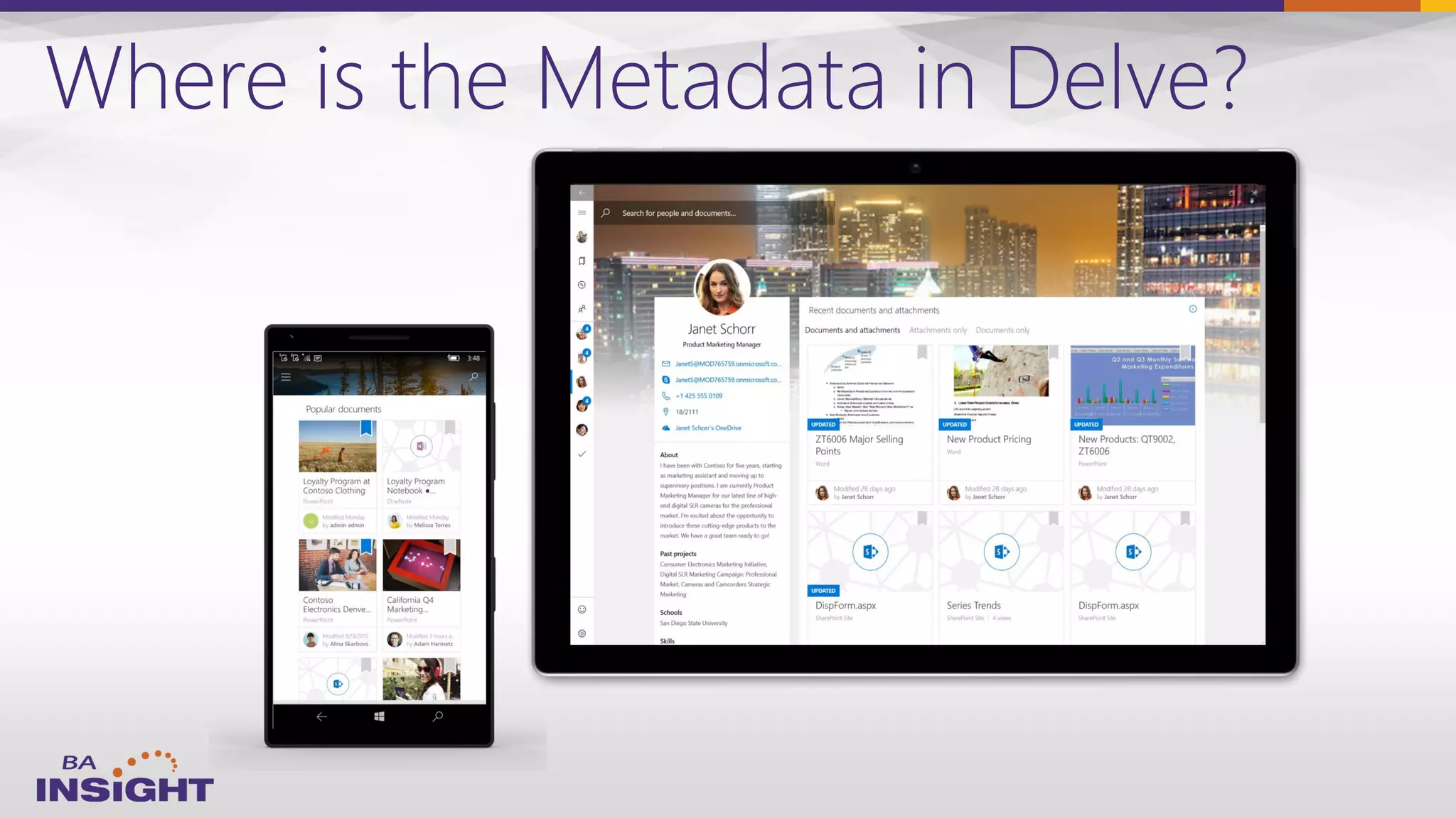 Where is the Metadata in Delve?
 