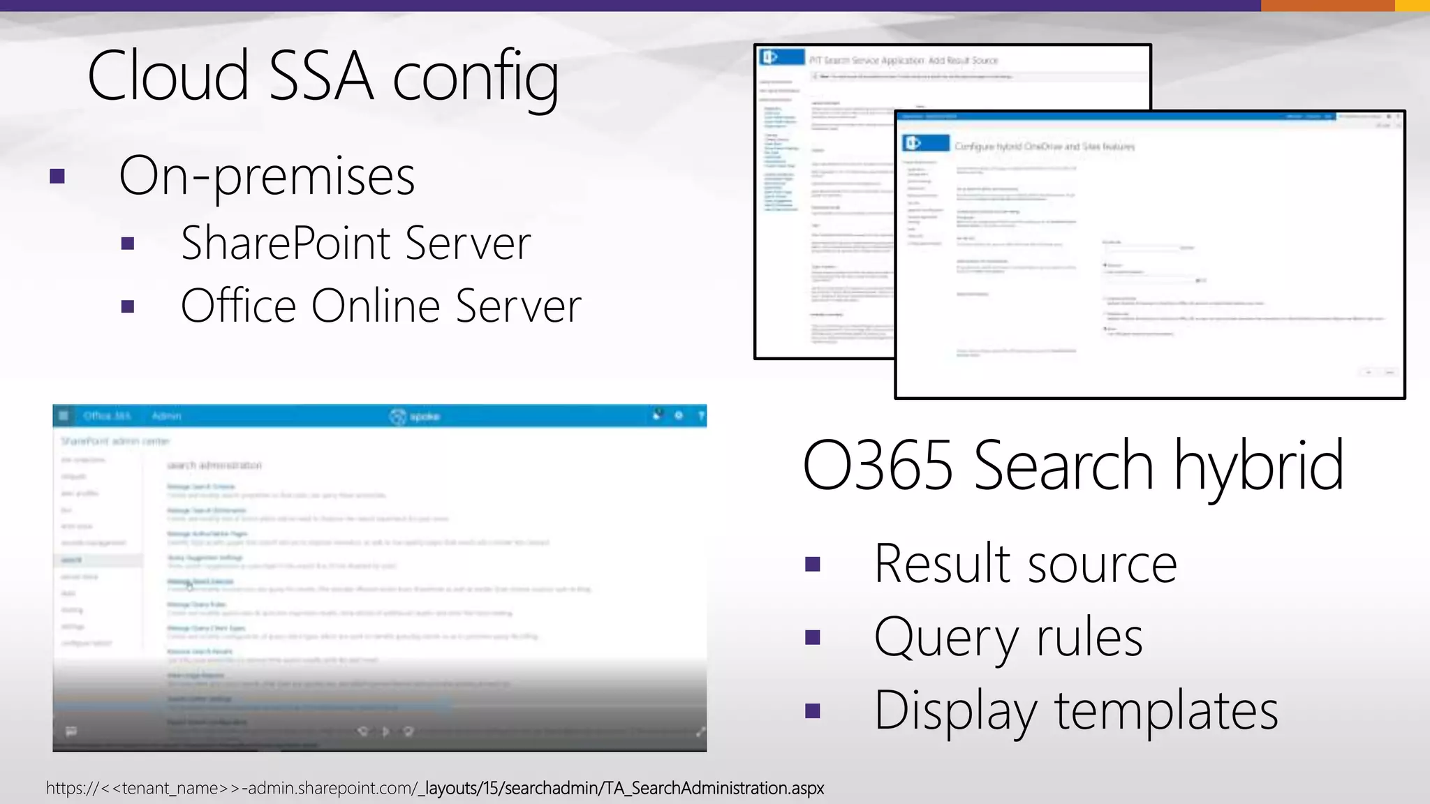 





https://<<tenant_name>>-admin.sharepoint.com/_layouts/15/searchadmin/TA_SearchAdministration.aspx
 