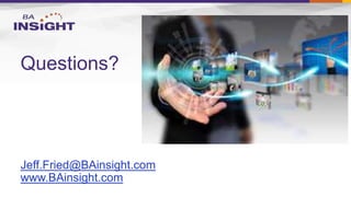 Contact:
Jeff.Fried@BAinsight.com
www.BAinsight.com
Questions?
 