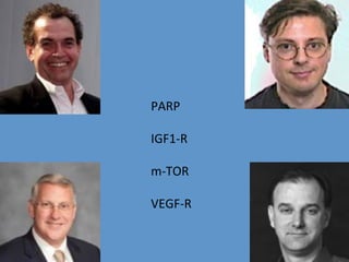 PARP	
  	
  
	
  
IGF1-­‐R	
  
	
  
m-­‐TOR	
  
	
  
VEGF-­‐R	
  
 
