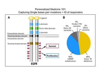 Personalized Medicine 101:
Capturing Single bases pair mutations = ID of responders
 
