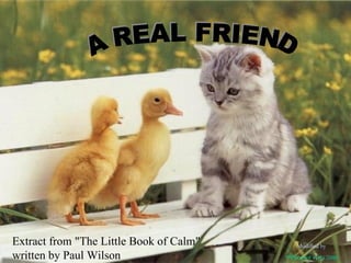 A REAL FRIEND Modified by ™ Prontot Arts  2000 Extract from &quot;The Little Book of Calm&quot; written by Paul Wilson 