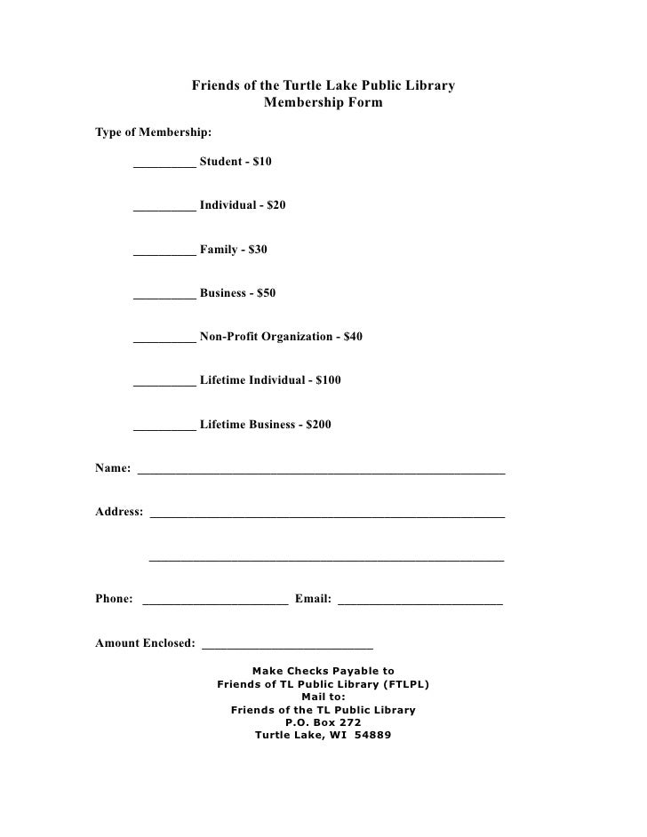 Friends Of The Turtle Lake Public Library Membership