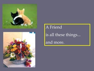 A Friend
is all these things...
and more.
 