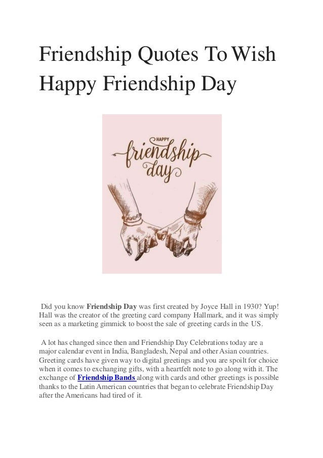 Friendship Day Out Quotes
