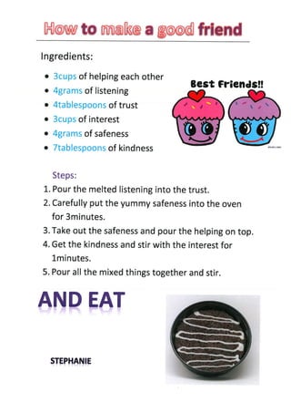 Friendship recipes