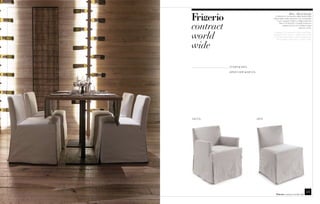 Mita / Micol details
                                       Collezione composta dalla sedia Mita
                                     disponibile nella versione con schienale
                                        “Low” oppure “High” e dalla poltrona



contract
                                          Micol. Entrambi i modelli possono
                                               essere forniti con fodera lunga
                                                                 oppure corta.




world
                                     Collection composed of the chair Mita,
                                     available with “Low” or “High” back and
                                     of the armchair Micol. Both models can
                                         be supplied with long or short cover.



wide

           CHAIR : MITA

           ARMCHAIR : MICOL




MICOL                         MITA




                                                                        53
                                                 contract world wide
 