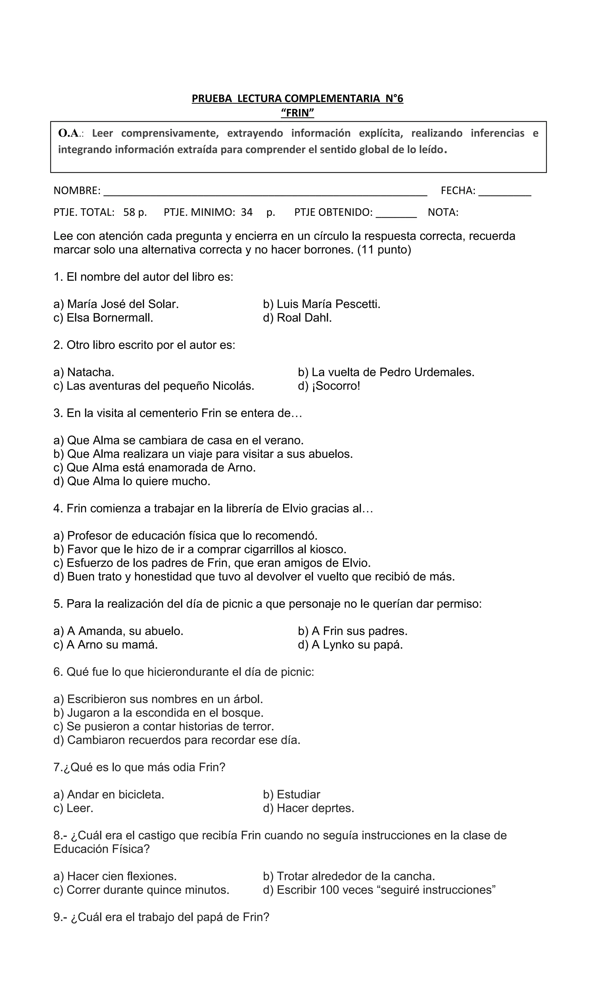 Friin prueba del libro Frin (2) | DOC