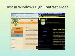 Test in Windows High Contrast Mode
 