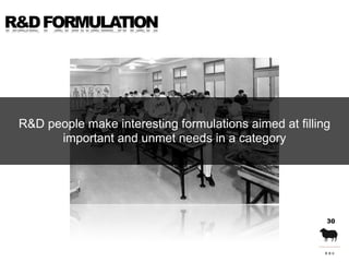 R&D FORMULATION




 R&D people make interesting formulations aimed at filling
       important and unmet needs in a categ...
