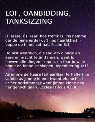 Frisian Western Praise Worship Thanksgiving Tract
