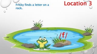 Location 3
Frisky finds a letter on a
rock.
/f/
 