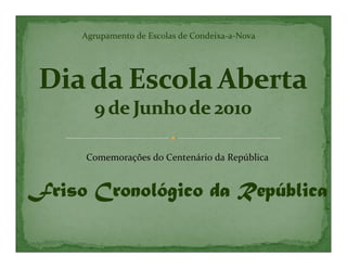 Agrupamento de Escolas de Condeixa-a-Nova




     Comemorações do Centenário da República


Friso Cronológico da República
      Cronoló        Repú
 