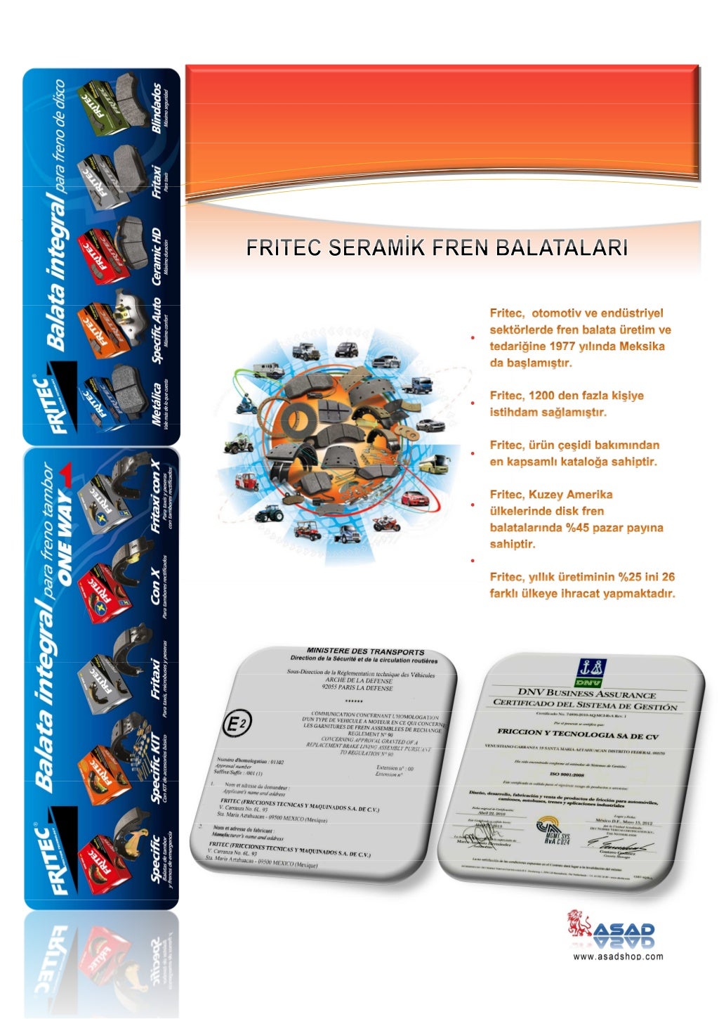 Fritec керамические колодки