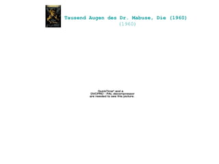 Tausend Augen des Dr. Mabuse, Die  (1960)  (1960) 