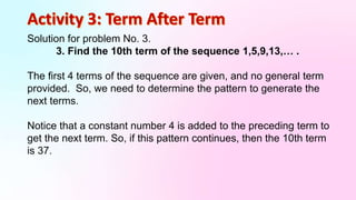 Sequence, It's Introduction in Generating Patterns | PPTX
